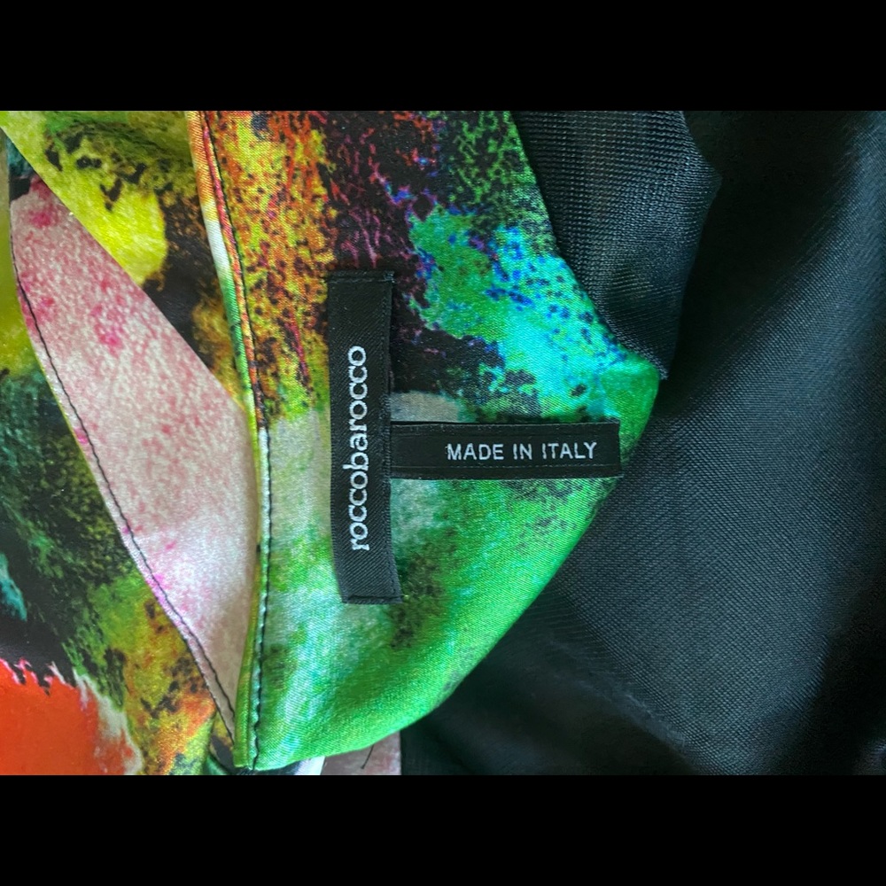 Rocco Barocco Floral Abstract silk dress XS - Picture 9 of 16